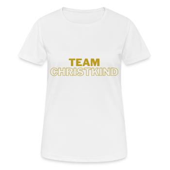 Team Christkind - Gold Design - Frauen T-Shirt atmungsaktiv - Weiß - Vorne - AI Model Female 172 dark (172cm)