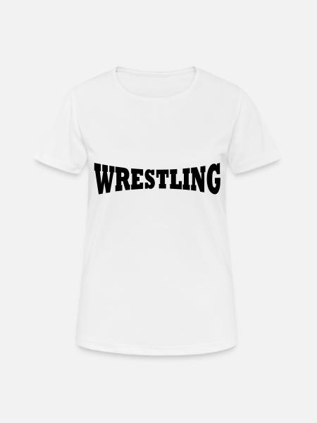 Worstelen logo - Dame T-shirt svedtransporterende - hvid