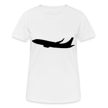 flugzeug - Frauen T-Shirt atmungsaktiv - Weiß - Vorne - AI Model Female 172 dark (172cm)