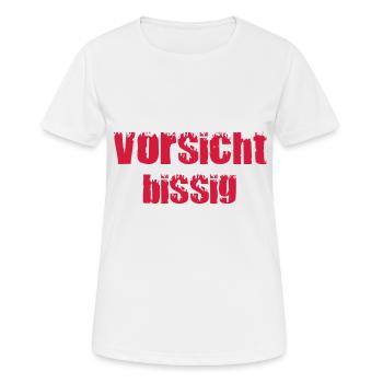 Vorsicht Bissig - Frauen T-Shirt atmungsaktiv - Weiß - Vorne - AI Model Female 172 dark (172cm)