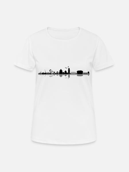 Skyline - Zingst - Frauen T-Shirt atmungsaktiv - Weiß
