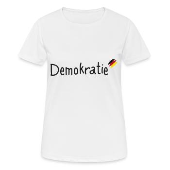 Demokratie - Frauen T-Shirt atmungsaktiv - Weiß - Vorne - AI Model Female 172 dark (172cm)