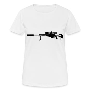 G22 Scharfschützengewehr Deutschland Bundeswehr - Frauen T-Shirt atmungsaktiv - Weiß - Vorne - AI Model Female 172 dark (172cm)