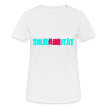 SolidAHRität Helfer - Frauen T-Shirt atmungsaktiv - Weiß - Vorne - AI Model Female 172 dark (172cm)