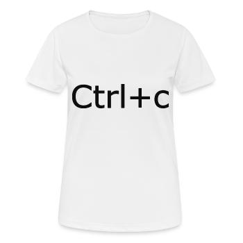 Ctrl+C - Women's Breathable T-Shirt - white - Front - AI Model Female 172 dark (172cm)