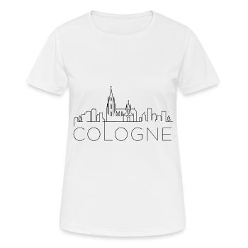 Cologne City Skyline Silhouette Cologne Cathedral - Women's Breathable T-Shirt - white - Front - AI Model Female 172 dark (172cm)