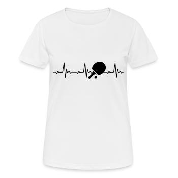 Table tennis heartbeat ECG - Women's Breathable T-Shirt - white - Front - AI Model Female 172 dark (172cm)
