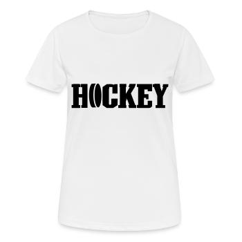 hockey - Frauen T-Shirt atmungsaktiv - Weiß - Vorne - AI Model Female 172 dark (172cm)