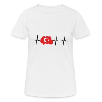 Heartbeat Türkei - Frauen T-Shirt atmungsaktiv - Weiß - Vorne - AI Model Female 172 dark (172cm)