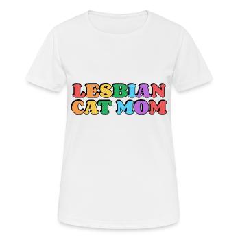 Maman chat lesbienne - T-shirt respirant Femme - blanc - Devant - AI Model Female 172 dark (172cm)