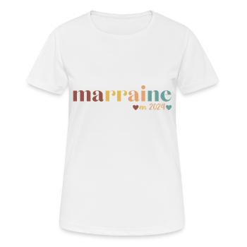 Marraine en 2024 cadeau pour marraine 2024 - T-shirt respirant Femme - blanc - Devant - AI Model Female 172 dark (172cm)