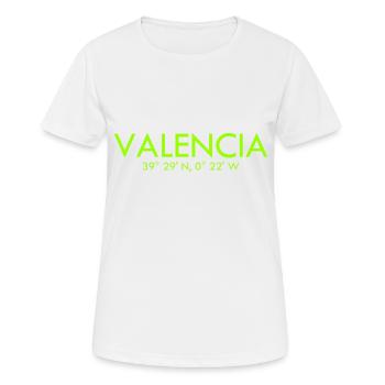 Valence Espagne Coordonnées Latitude Longitude - T-shirt respirant Femme - blanc - Devant - AI Model Female 172 dark (172cm)