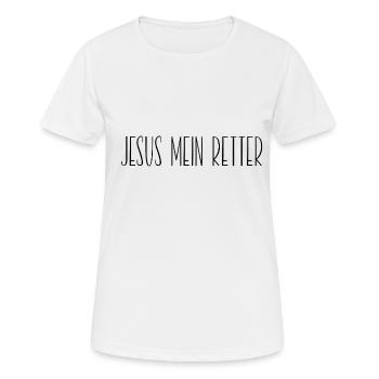 Jésus mon Sauveur - T-shirt respirant Femme - blanc - Devant - AI Model Female 172 dark (172cm)