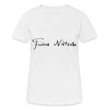 Friedrich Nietzsche Signature - T-shirt respirant Femme - blanc - Devant - AI Model Female 172 dark (172cm)