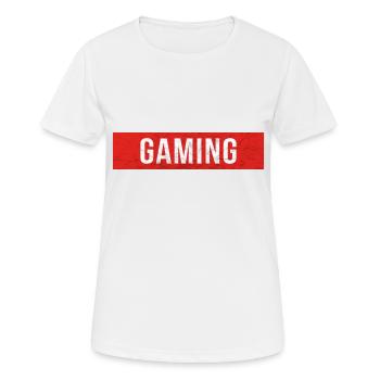 Jeux - Scratch bloc rouge - T-shirt respirant Femme - blanc - Devant - AI Model Female 172 dark (172cm)