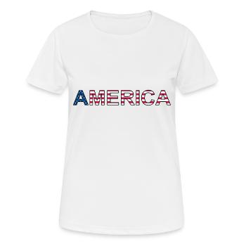 AMERICA - stars and stripes - Frauen T-Shirt atmungsaktiv - Weiß - Vorne - AI Model Female 172 dark (172cm)