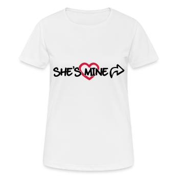 She's mine - T-shirt respirant Femme - blanc - Devant - AI Model Female 172 dark (172cm)