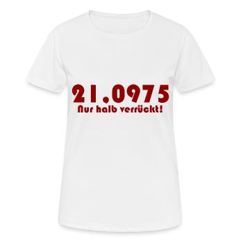 21,1 km - Semi Marathon - Design Premium - T-shirt respirant Femme - blanc - Devant - AI Model Female 172 dark (172cm)