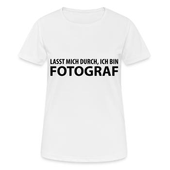 fotograf - Frauen T-Shirt atmungsaktiv - Weiß - Vorne - AI Model Female 172 dark (172cm)