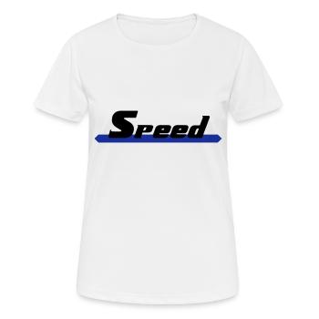 Speed - Frauen T-Shirt atmungsaktiv - Weiß - Vorne - AI Model Female 172 dark (172cm)