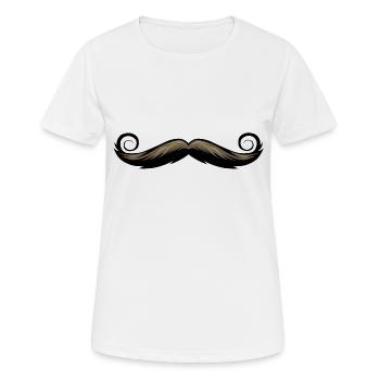 Zeichnung Schnurrbart - Frauen T-Shirt atmungsaktiv - Weiß - Vorne - AI Model Female 172 dark (172cm)