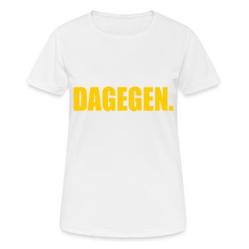 Dagegen - Frauen T-Shirt atmungsaktiv - Weiß - Vorne - AI Model Female 172 dark (172cm)