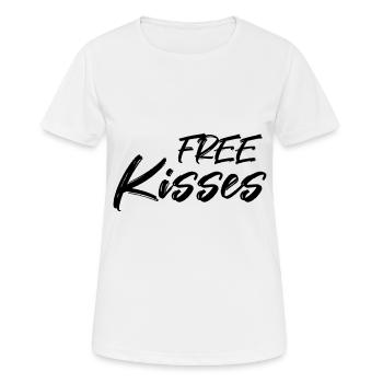 Free kisses - Frauen T-Shirt atmungsaktiv - Weiß - Vorne - AI Model Female 172 dark (172cm)