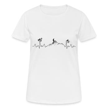 Mountain bike heartbeat - Women's Breathable T-Shirt - white - Front - AI Model Female 172 dark (172cm)