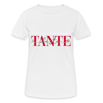 Beste Tante Geschenk Familie Herz Tanten - Frauen T-Shirt atmungsaktiv - Weiß - Vorne - AI Model Female 172 dark (172cm)