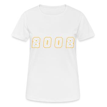 Numéro de l’année 2002 - T-shirt respirant Femme - blanc - Devant - AI Model Female 172 dark (172cm)