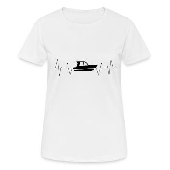 Herzschlag Boot Motorboot - Frauen T-Shirt atmungsaktiv - Weiß - Vorne - AI Model Female 172 dark (172cm)