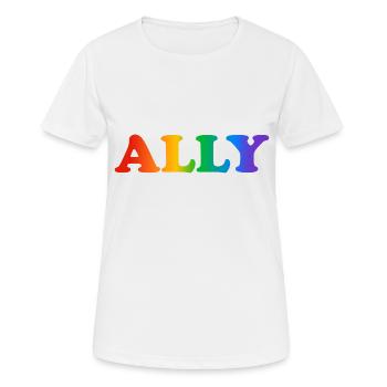 Allié de la Gay Pride - T-shirt respirant Femme - blanc - Devant - AI Model Female 172 dark (172cm)