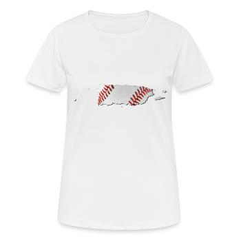 Porto Rico (États-Unis) | Vrai baseball | Carte - T-shirt respirant Femme - blanc - Devant - AI Model Female 172 dark (172cm)