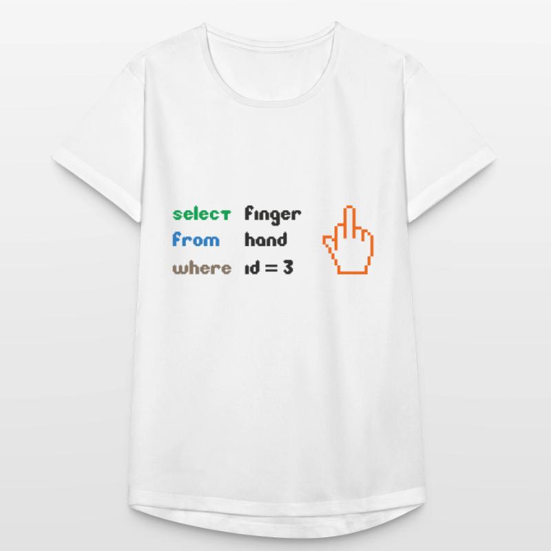 Funny SQL Query : un doigt d’honneur 8 bits pour les geeks T-shirt respirant Femme