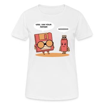 Lustig USB Diskette Kassette 80er - Frauen T-Shirt atmungsaktiv - Weiß - Vorne - AI Model Female 172 dark (172cm)