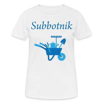 Subbotnik travail RDA Est Ossi Ostalgie - T-shirt respirant Femme - blanc - Devant - AI Model Female 172 dark (172cm)