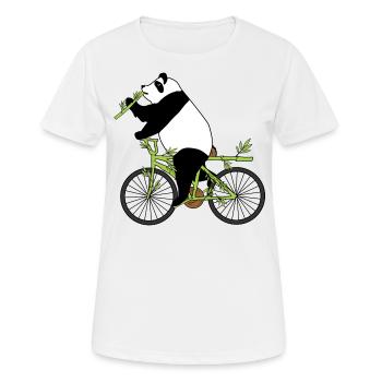 Cyclisme Vélo Panda Bambo Vélo - T-shirt respirant Femme - blanc - Devant - AI Model Female 172 dark (172cm)