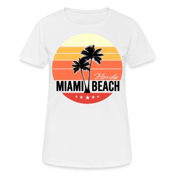 Miami Beach - Frauen T-Shirt atmungsaktiv - Weiß - Vorne - AI Model Female 172 dark (172cm)