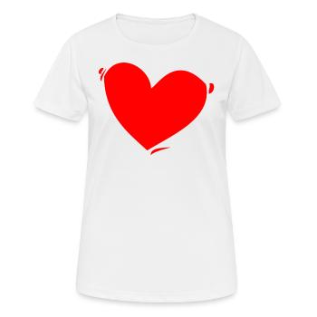 Rotes Herz - Frauen T-Shirt atmungsaktiv - Weiß - Vorne - AI Model Female 172 dark (172cm)