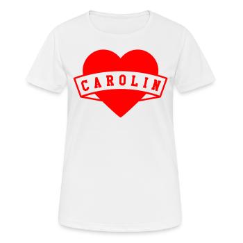Carolin Herzen - Frauen T-Shirt atmungsaktiv - Weiß - Vorne - AI Model Female 172 dark (172cm)