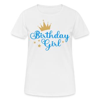 fille d’anniversaire - T-shirt respirant Femme - blanc - Devant - AI Model Female 172 dark (172cm)