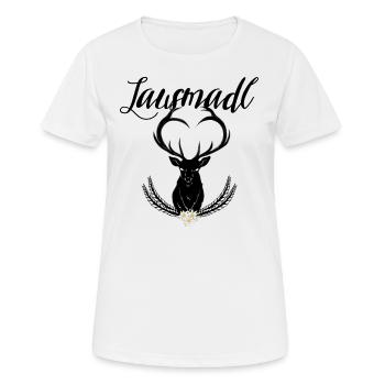 October Deer Hat & Edelweiss Bavarian Festival Sil - Women's Breathable T-Shirt - white - Front - AI Model Female 172 dark (172cm)