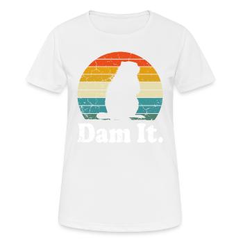 Dam It Biber, Waldläufer, lustiges Tier - Frauen T-Shirt atmungsaktiv - Weiß - Vorne - AI Model Female 172 dark (172cm)