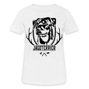 Chiens de chasse Terrier Chien de chasse Chien de chasse Wilsigns - T-shirt respirant Femme - blanc - Devant - AI Model Female 172 dark (172cm)