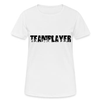 teamplayer - Frauen T-Shirt atmungsaktiv - Weiß - Vorne - AI Model Female 172 dark (172cm)