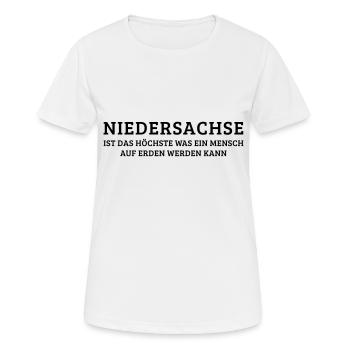 Niedersachse ist das höchste – Niedersachsen (dh) - Frauen T-Shirt atmungsaktiv - Weiß - Vorne - AI Model Female 172 dark (172cm)
