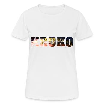 Krokodil Kroko Alligator Echse Raubtier Kaiman - Frauen T-Shirt atmungsaktiv - Weiß - Vorne - AI Model Female 172 dark (172cm)
