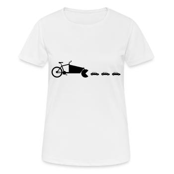 Cargo bike auto-presser - Women's Breathable T-Shirt - white - Front - AI Model Female 172 dark (172cm)