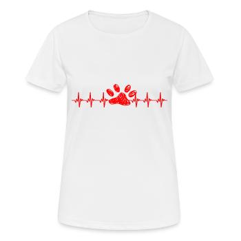 Pfote haustiere pfoten herzschlag haustier - Frauen T-Shirt atmungsaktiv - Weiß - Vorne - AI Model Female 172 dark (172cm)