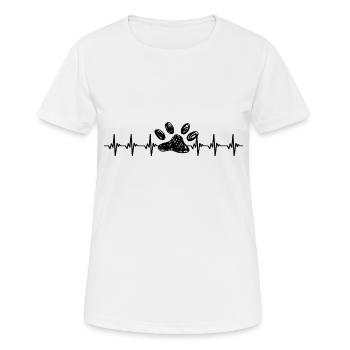Empreinte de patte de battement de cœur de patte - T-shirt respirant Femme - blanc - Devant - AI Model Female 172 dark (172cm)